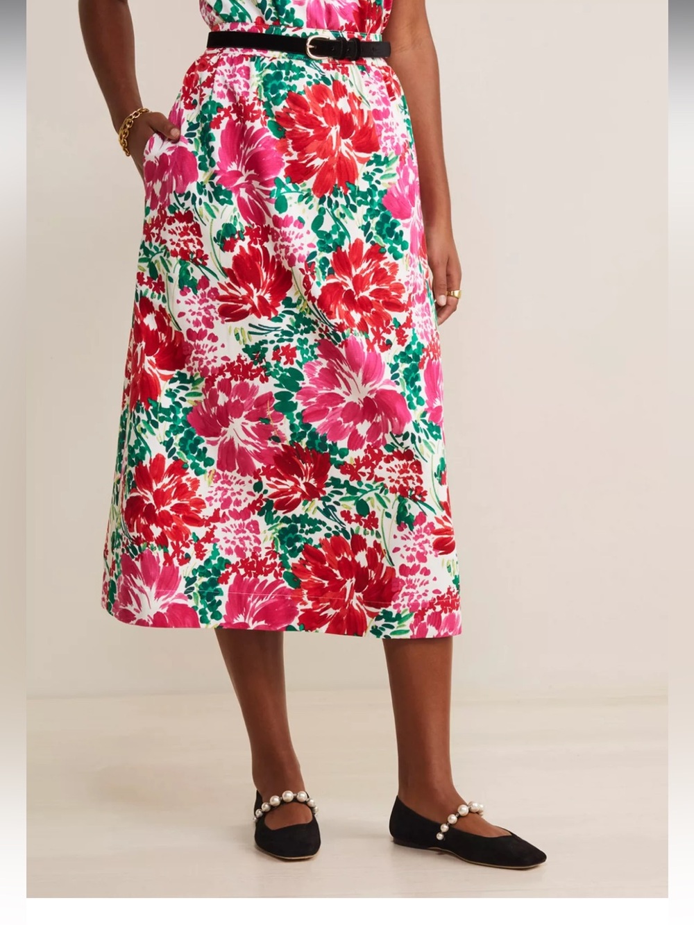 Vineyard Vines Floral Faille Silk Blend Skirt